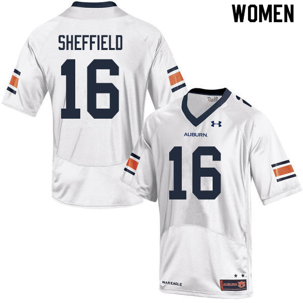 Women #16 Jashawn Sheffield Auburn Tigers College Football Jerseys Sale-White